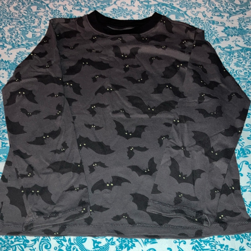 Kids Black Bat Print Shirt Size S (6/7)